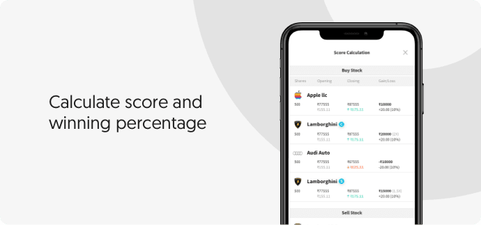 Calculate score and winning percentage